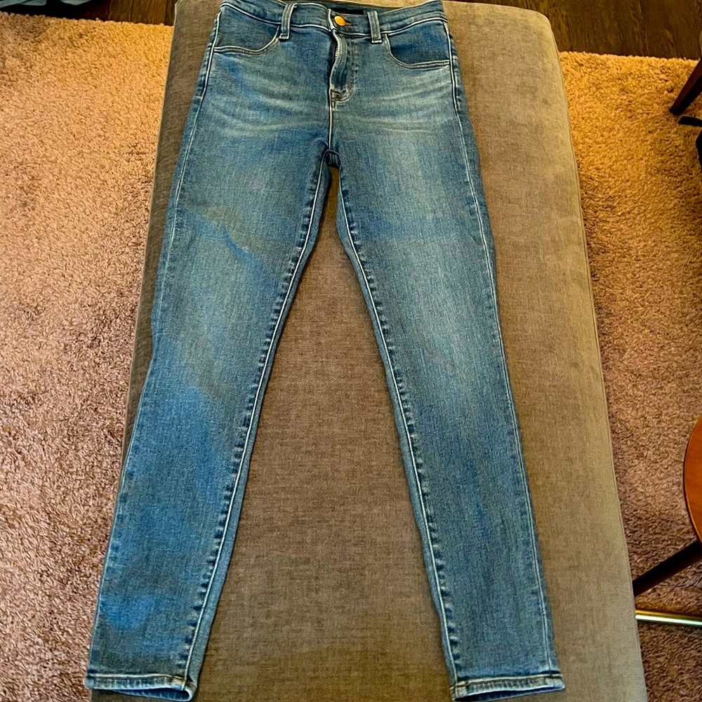 High wasted J Brand skinny jeans.